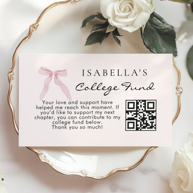 College Fund Qr Code Rosa Slinga Examen Tilläggskort (Skapare uppladdad)