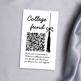 College Fund Svart & Vitt Gåva Qr Kod Examen Tilläggskort