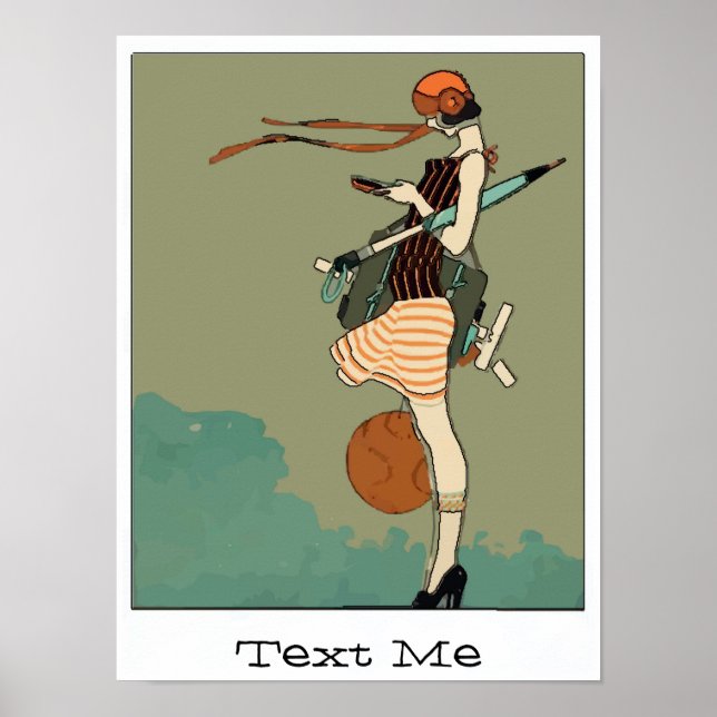 College Girl Texting Poster (Framsidan)