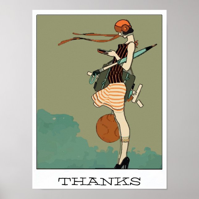 College Girl Texting, THANKS Poster (Framsidan)