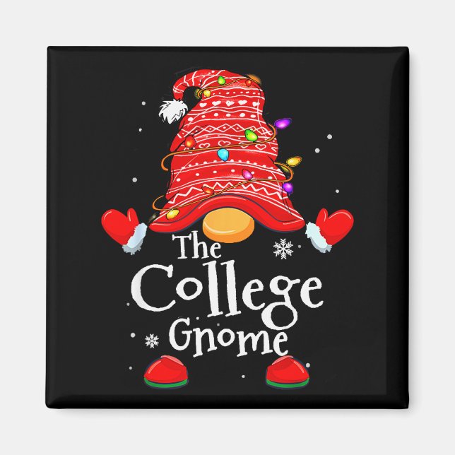 College Gnome - Xmas Family Matching Funny Christm Magnet (Framsidan)