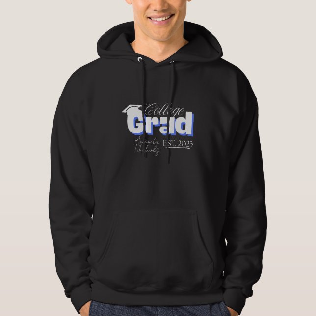 College Grad Est. 2025 Graduation College Senior   Hoodie (Framsida)