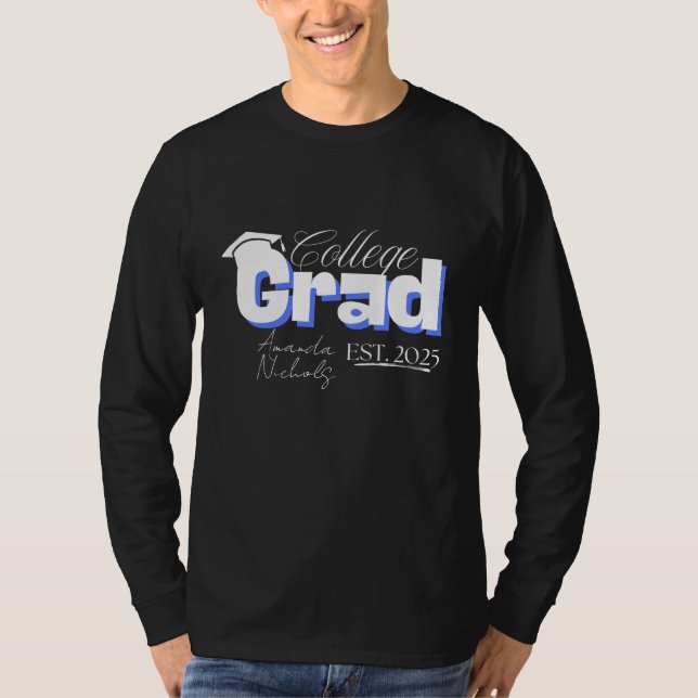 College Grad Est. 2025 Graduation College Senior   T Shirt (Framsida)