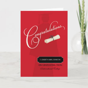 College Graduation Grattis Namn & School Kort