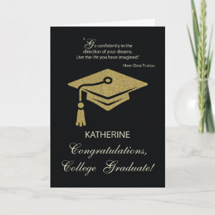 College Graduation Grattiss Black Guld look Kort