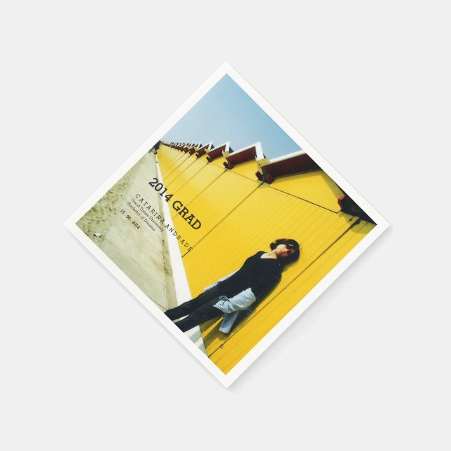 College Graduation Photo Modern Black 2014 Grad Pappersservett (Hörn)