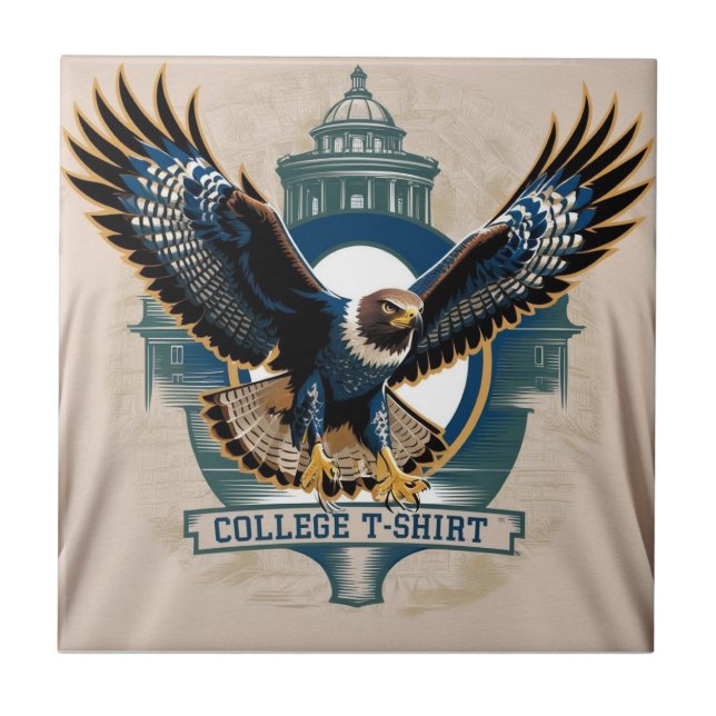 College: Hawk Logotyp Kakelplatta (Framsidan)