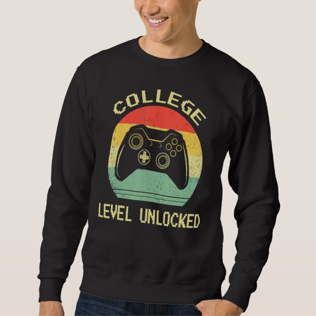 College Level Unlocked Video Gamer Back to School  Lång Ärmad Tröja (Framsida)