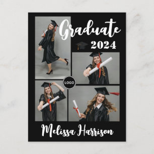 College Logotyp Student Photo Collage-meddelande Vykort