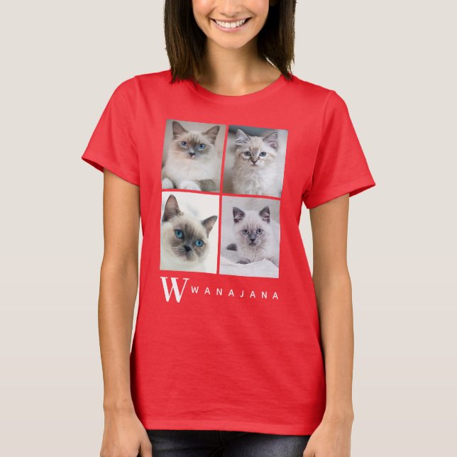 College Pet Photo Monogram: Kvinnors minimala Anpa T Shirt (Framsida)