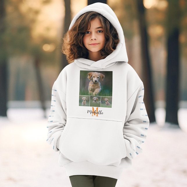 College Photo Monogram Script Namn Girls Anpassnin T Shirt (Skapare uppladdad)