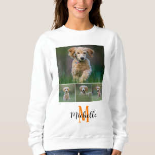 College Photo Monogram Script Namn Womens Anpassni T Shirt