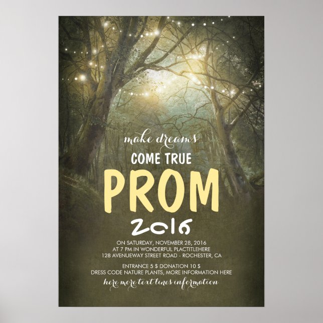 College Poster Prom Rustic Träd Woodland (Framsidan)