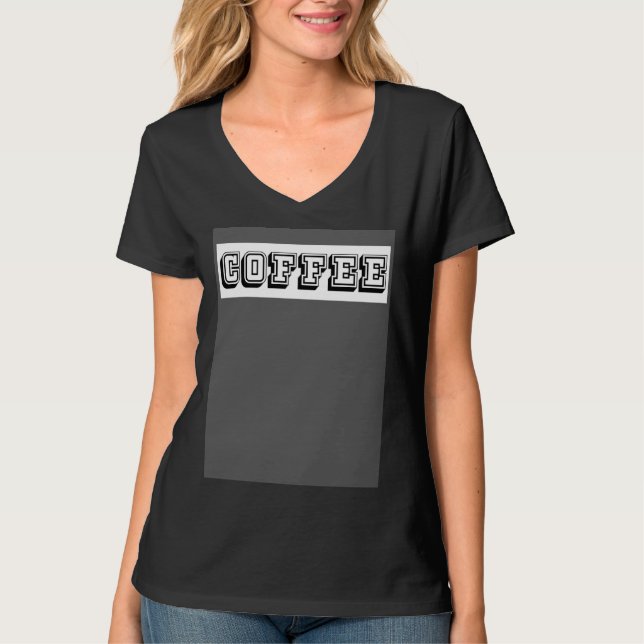 College Print Coffee T Shirt (Framsida)