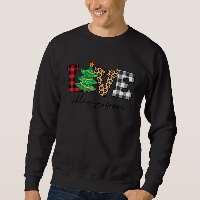 College Professor Kärlek julfamilj Pajamas Fa Lång Ärmad Tröja (Framsida)