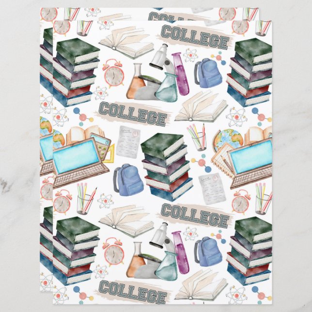 College Scrapbook Paper (Fram/baksida)