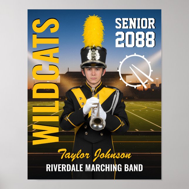 College Senior Marchingband Foto Sporter Poster (Framsidan)