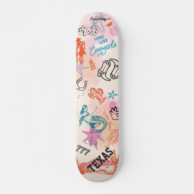 College Skateboard Cowgirl Dorm Room Wall Art (Framsida)