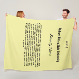 College Sorority Personalize Fleece Blanket