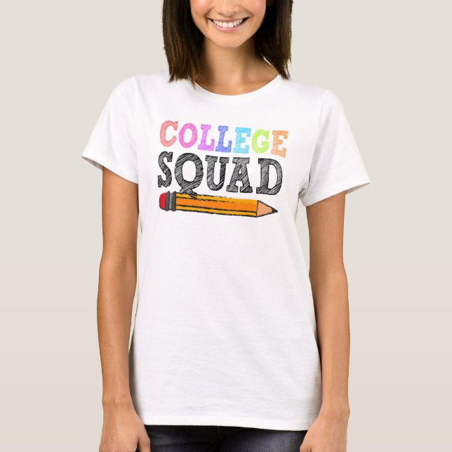 College Squad Teacher Student Back to school T Shirt (Framsida)