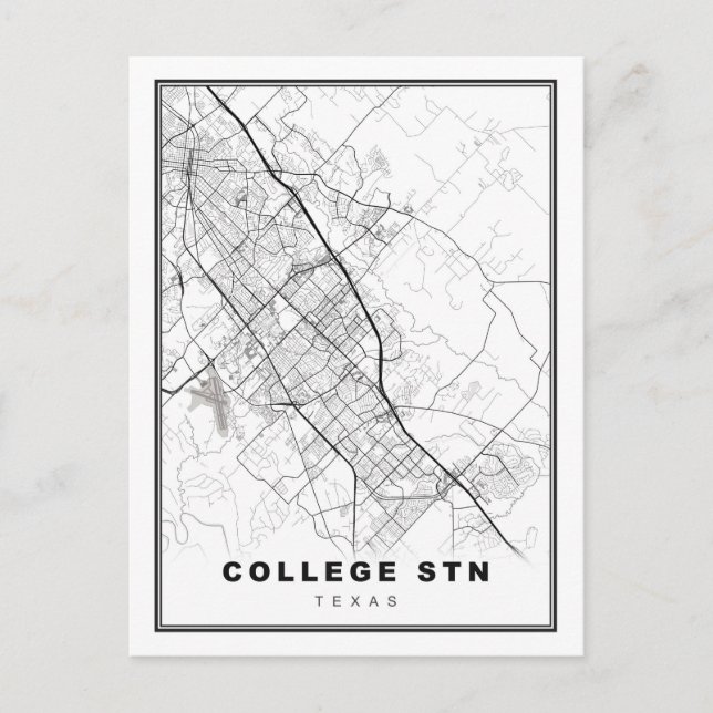 College Station Karta Vykort (Framsida)