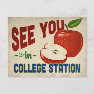 College Station Texas Apple - Vintage resor Vykort