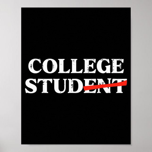 College Stud Student Funny Humor University Party  Poster (Framsidan)