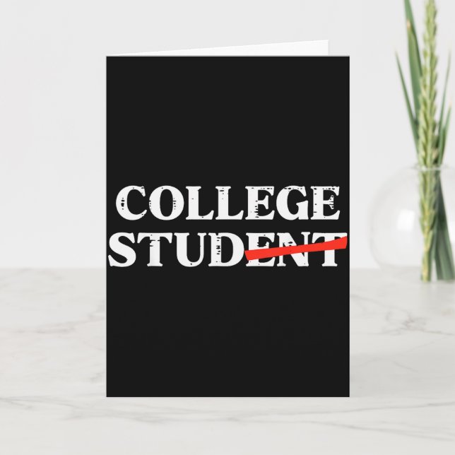College Stud Student Rolig Humor Universitet Fest  Kort (Framsida)