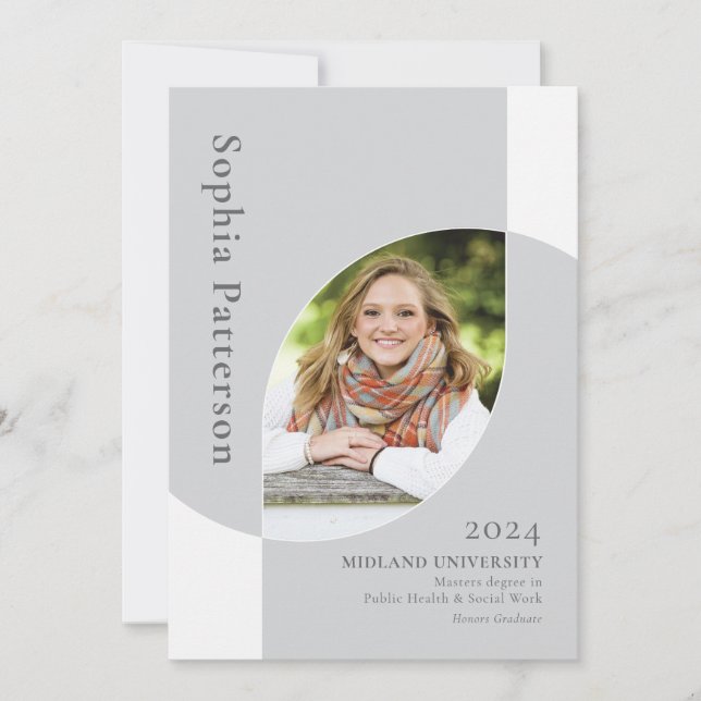 College Student 2 Photo Grått White Meddelande (Framsida)