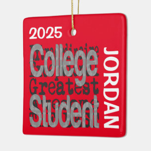 College Student Extraordinaire ANPASSAD Julgransprydnad Keramik