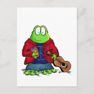 College Student Nerd Frog Vykort