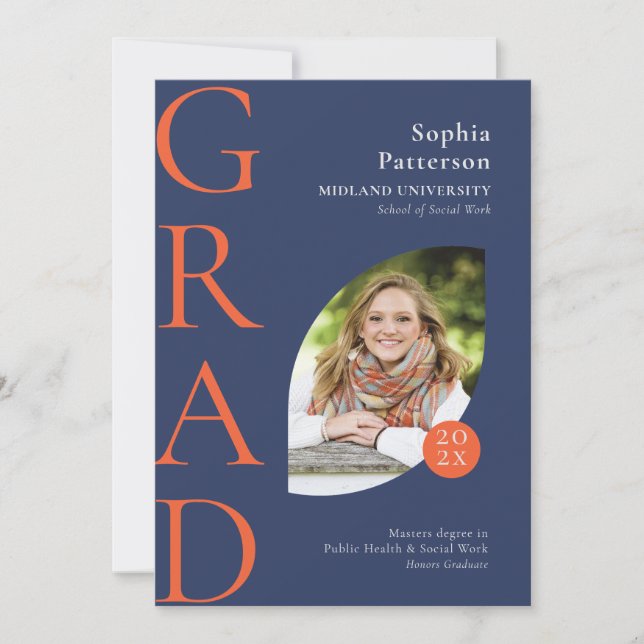 College Student Photo Blue-Orange Meddelande (Framsida)