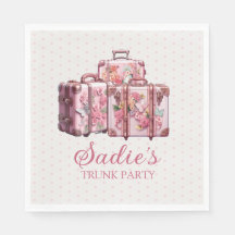 College Trunk Party Vintage Resväskor Rosa 