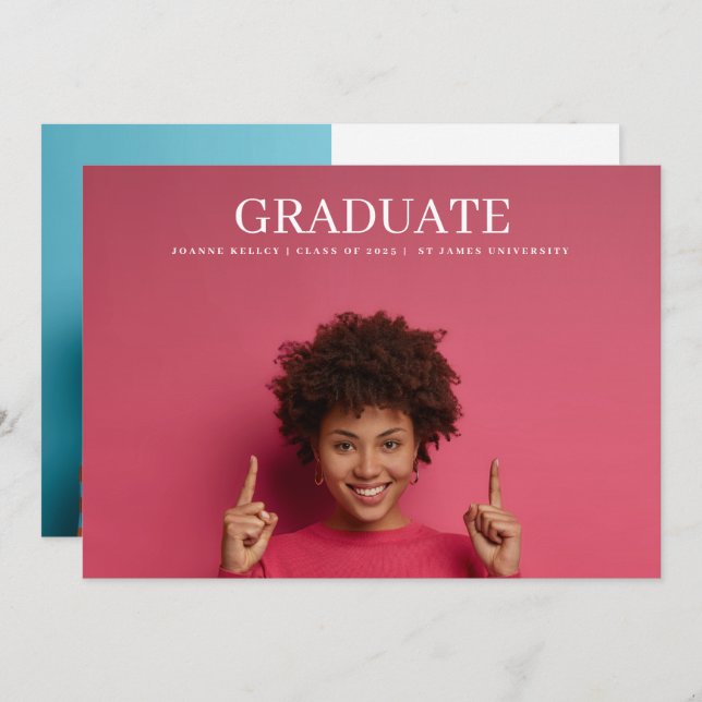 College Universiteten 2 Photo Classic Student Meddelande (Fram/baksida)