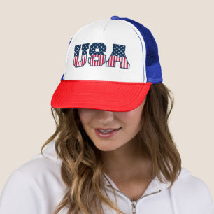 College USA Teckensnitt Röd Vit Blå Stjärnor Och R Keps