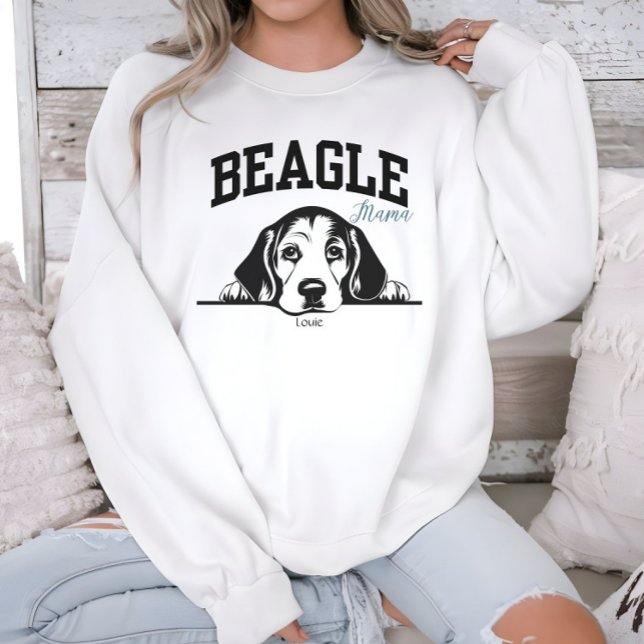 College Varsity Stil Script Beagle Mamma Hund älsk T Shirt (Skapare uppladdad)