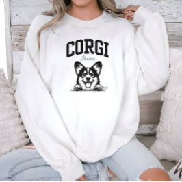 College Varsity Stil Script Corgi Mamma T Shirt