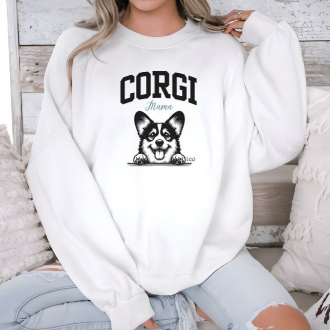 College Varsity Stil Script Corgi Mamma T Shirt (Skapare uppladdad)
