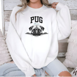 College Varsity Stil Script Pug Mamma Hund älskare T Shirt