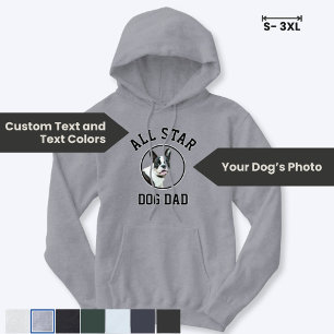 Collegiate All Star Dog Dad Anpassad Foto Hoodie