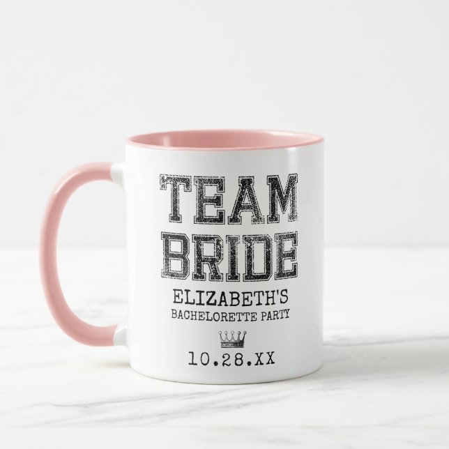 Collegiate Team Bride Bachelorette Party Mugg (Vänster)