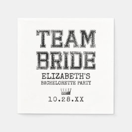 Collegiate Team Bride Bachelorette Party Pappersservett