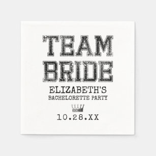 Collegiate Team Bride Bachelorette Party Pappersservett