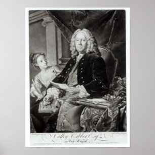 Colley Cibber 1758, graverad av Edward Fisher Poster