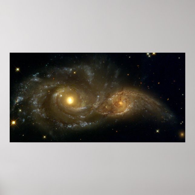 Colliding Galaxies NGC 2207 IC 2163 by the Hubble Poster (Framsidan)