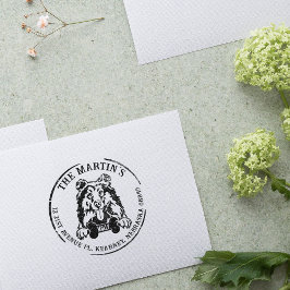 Collie anpassad familj returadress stämpel