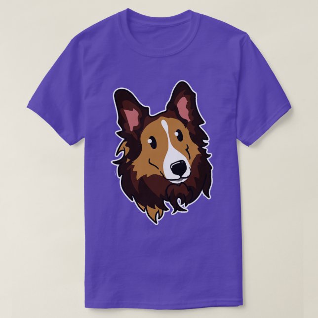 Collie Ansikte T Shirt (Design framsida)