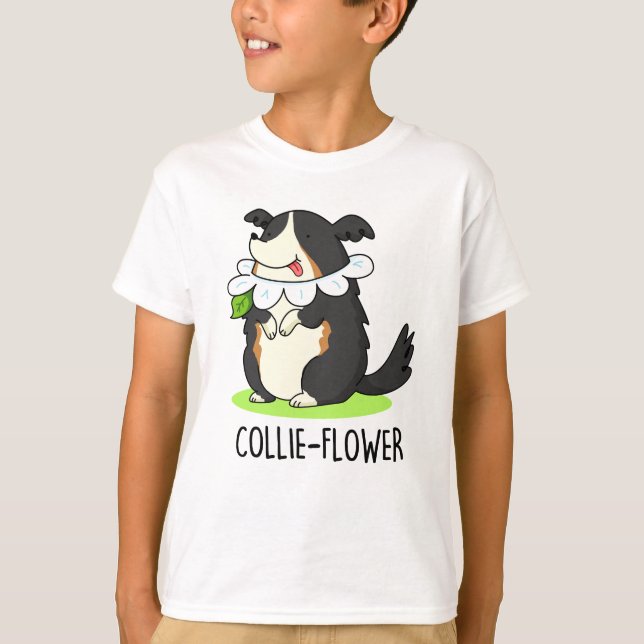 Collie-Blommor Funny Gräns Collie Hund Pun T Shirt (Framsida)