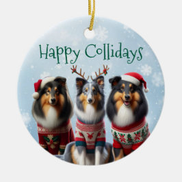 Collie Christmas Ornaments  Julgransprydnad Keramik