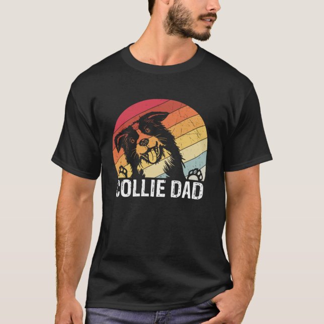 Collie dad collie dogs dad walking collie t shirt (Framsida)